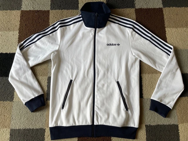 GIACCA CASUAL ADIDAS Bianco & Blu Navy Top TUTA (Piccola S) Rara 2017