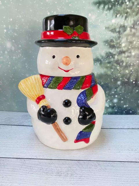 VTG IOB Frosty the Snowman Ceramic Christmas Cookie Jar