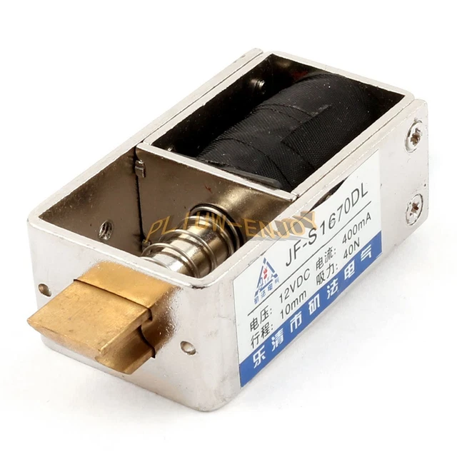 1PC JF-S1670DL DC 12V 2A 10mm 40N Spring Loaded Door Solenoid Electromagnet