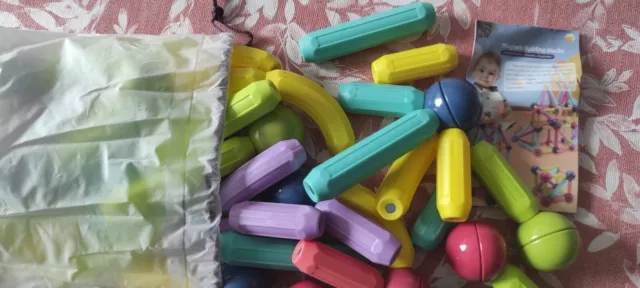 Magnetische Bausteine, 45 Teile, für Kinder ab 3 Jahre, Montessori-Lernspielzeug