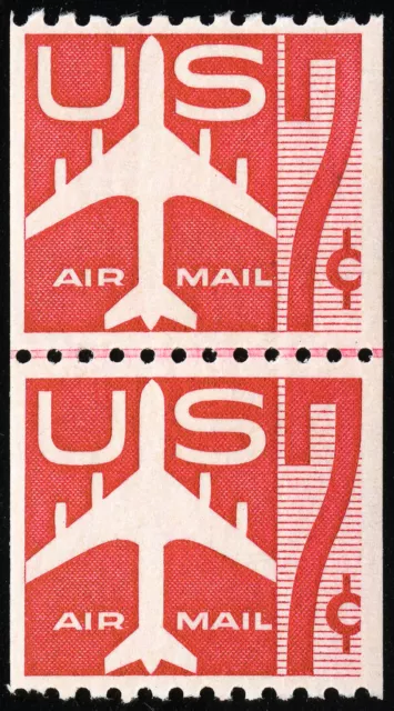 US Stamps # C61 MNH Superb Airmail Line Pair