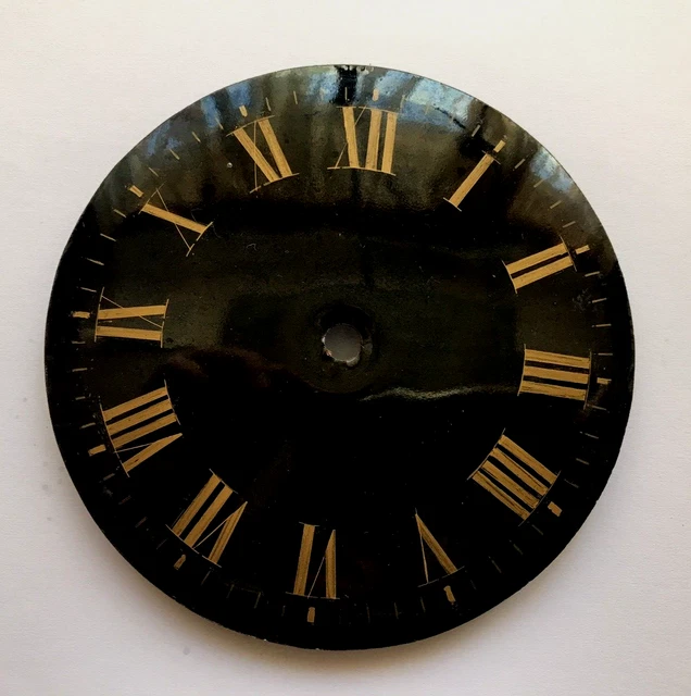 Cadran De Pendule Ou Pendulette Zenith - Diamètre 85,5 Mm - Pour Mouvement 8 Jours - En Argent - Vintage