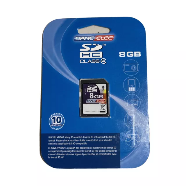 Tarjeta de memoria flash Dane-Elec 8 Gb clase 4 SDHC DA-SD-8192-R