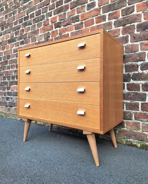 Commode Vintage Pieds Compas, Meuble Ancien Poignées Métal