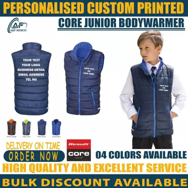 Personalised Custom Result Core Junior Bodywarmer Outdoor School Gifts R234J