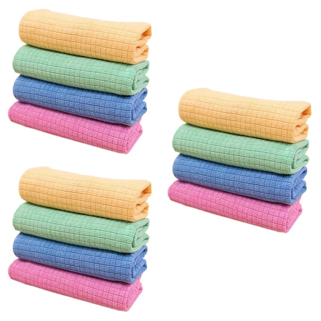 12 piezas Toallas absorbentes de toallas de vidrio Trapos de plato