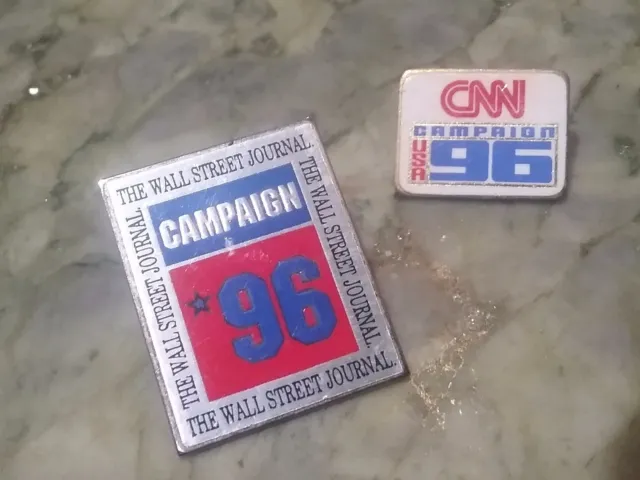 CNN Wall Street Journal Campaign 1996 Press EnaMel Lapel Pins