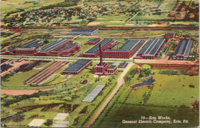 Erie PA GE General Electric Works Plant Aerial View Pennsylvania Postcard 131