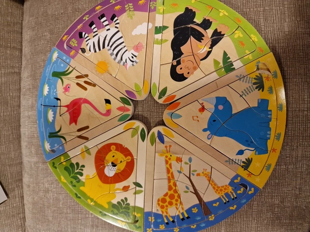 Holz Puzzle, Pizza, Tiere, Für Kinder