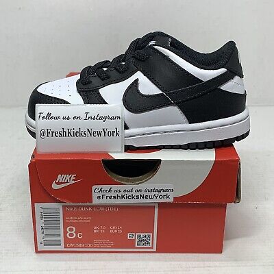 infant black and white dunks
