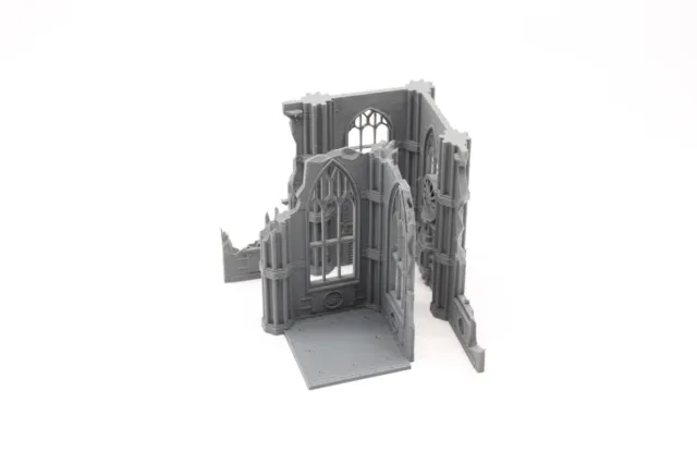 Grande pacchetto di edifici gotici in rovina terreno paesaggistico per giochi di guerra in miniatura 4