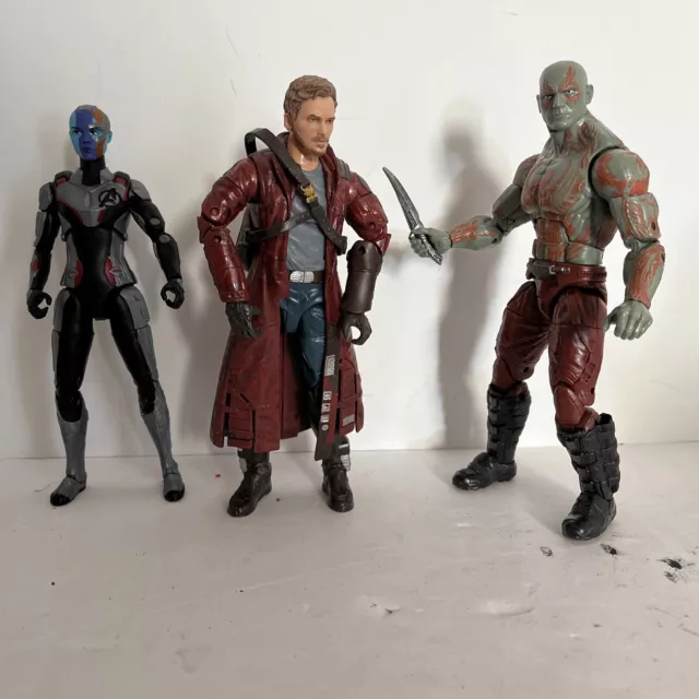 Marvel Legends Guardians Of The Galaxy lot: Groot BAF Drax & Starlord. & Nebula 2