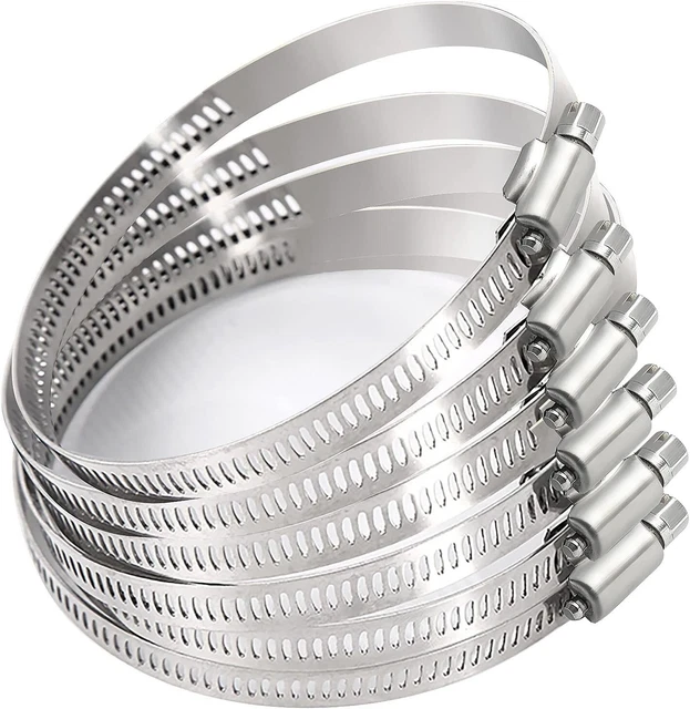 3 inch Hose Clamp Adjustable 304 Stainless Steel Duct Clamps 6 Pack Worm Gear