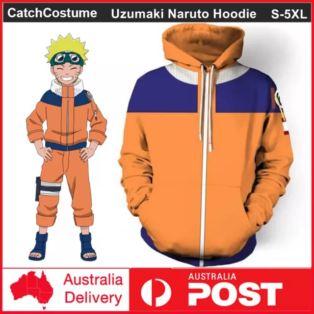 Uzumaki Naruto Anime Hoodie Sweatshirt Pullover Jacket Coat Cosplay Costume