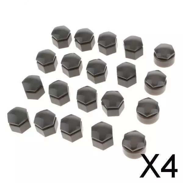 20 PCS Cache Écrou 19mm de Roue Capuchons Protection Hexagonal noir jantes