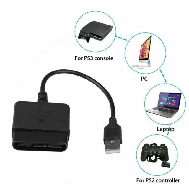 USB PS2 To PS3 Game Controller Adapter Converter Cable For Sony PlayStation 2 3
