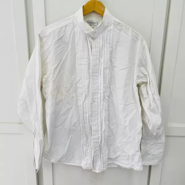 Burberrys of London Mens Button Front Formal Tuxedo Shirt White Size 16-39 USA