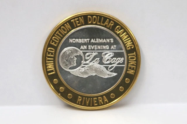 The Riviera Hotel & Casino $10 Gaming Token Silver Strike An Evening At La Cage