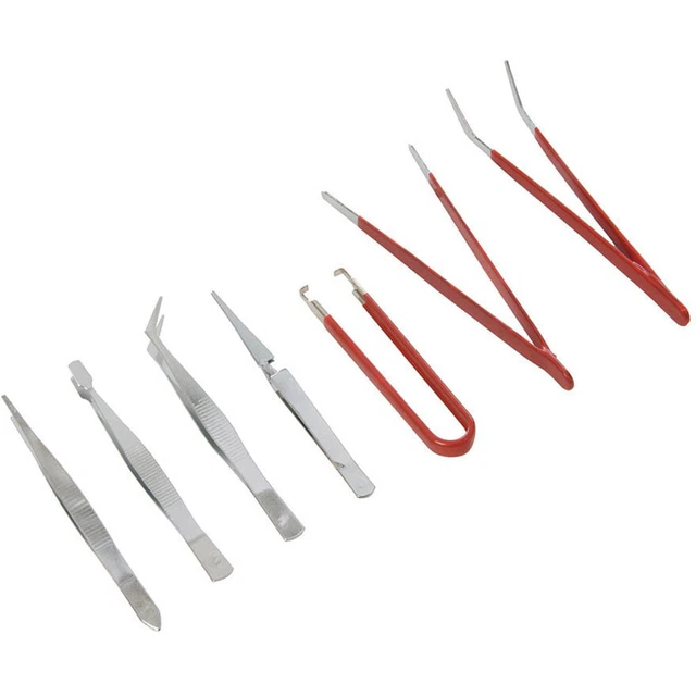 Set 2 Pinzette Da Cucina Inox Professionali - Piatte E Oblique Per Lische, Squame E Piume