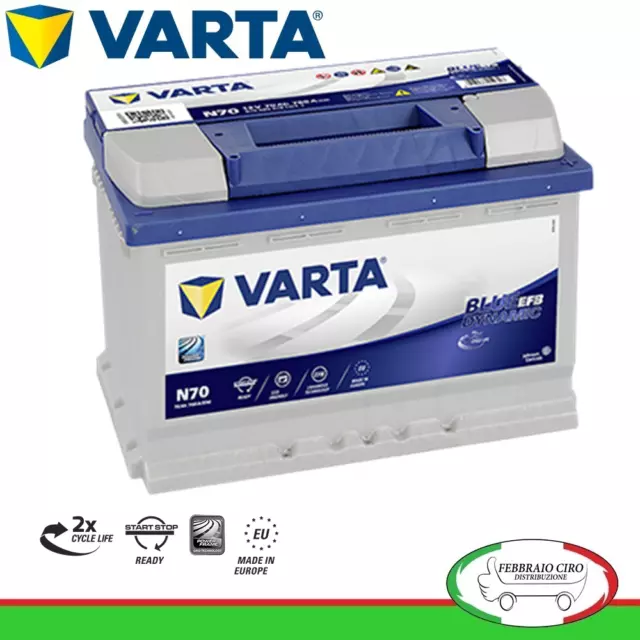 Batteria Varta 70Ah 12V Blue Dynamic N70 EFB 570 500 076