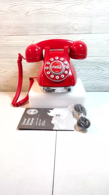 Vintage-Style Coca-Cola Snow Dome Telephone Handset Plus Solid Red (2001) - USED