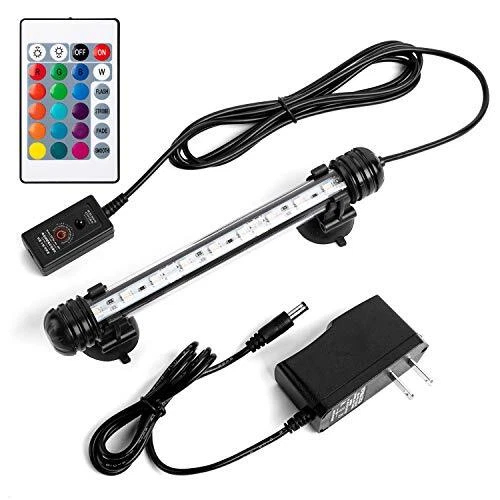 7.5 Color Changing LED Fish Tank Aquarium Submersible Light with Remote/Colored