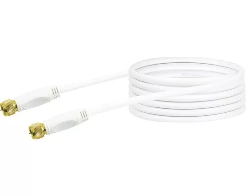 SAT F-Anschlusskabel KVCHQ100 KOAX (110dB) - weiß,10 m, 2x F Stecker Full HD