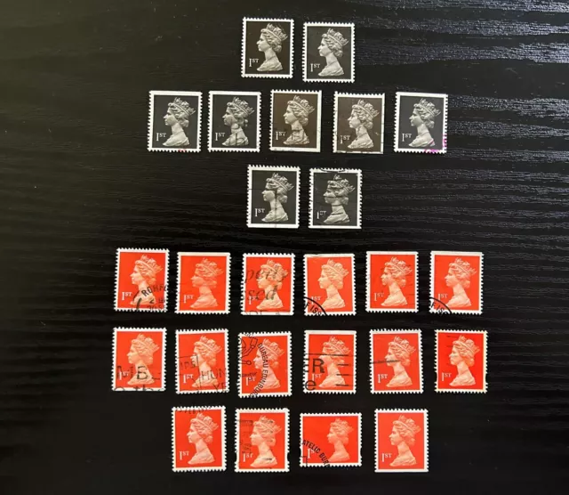 GB Stamps 1st & 2nd Class QE11 Machin Definitives Approx 41 Stamps FU