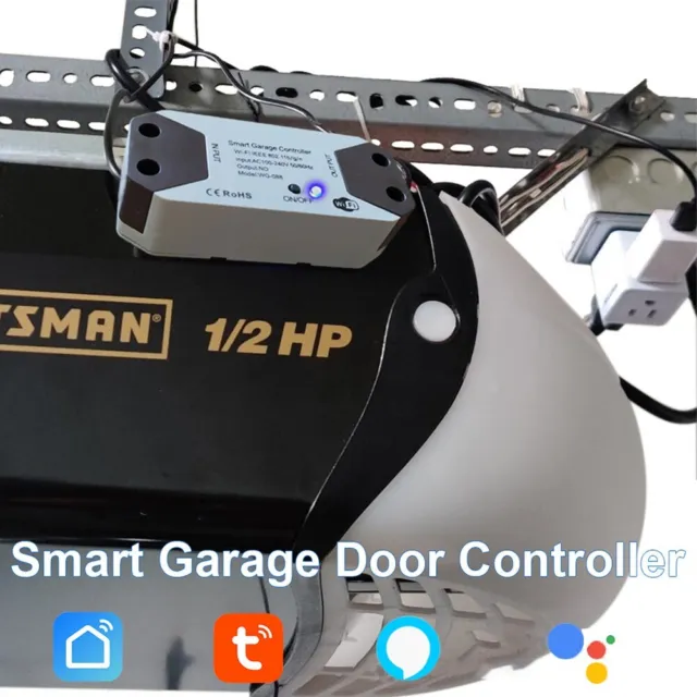 Ouvre-porte de garage Tuya Smart WiFi sans moyeu longueur de cable capteur requ