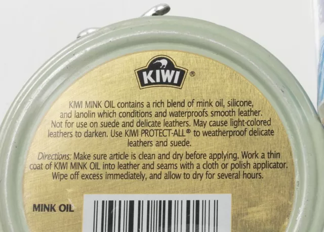 KIWI MINK OIL Paste tin Conditioner & WaterProofer proTect LEATHER Boot shoes 2