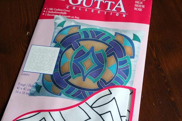 Cojín de seda para pintar motivo Limbo Gutta funda de cojín predibujado