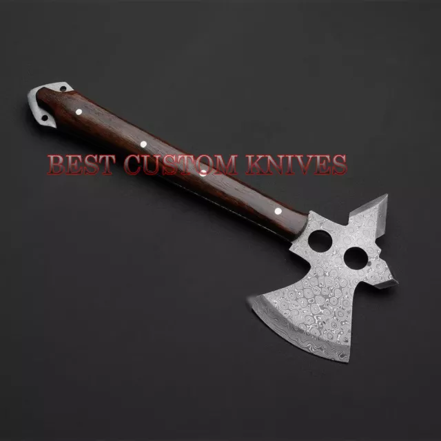 Superb Custom Made Hand Forged Damascus Steel, Viking Hatchet, Combat Axe