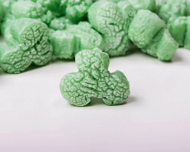 Funpak Packing Peanuts Green Shamrocks 1.5 Cu Ft Compostable Biodegradable