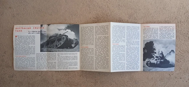 AUSTRALIAN WW2 FOLD out booklet Australian Cruiser Tank. Fighting ...