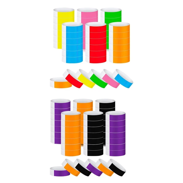 600x Paper Wrist Bands Party Paper Bracelet Assorted Color for Concerts