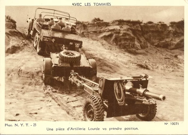 Military War With Tommies Postcard Heavy Artillery Piece