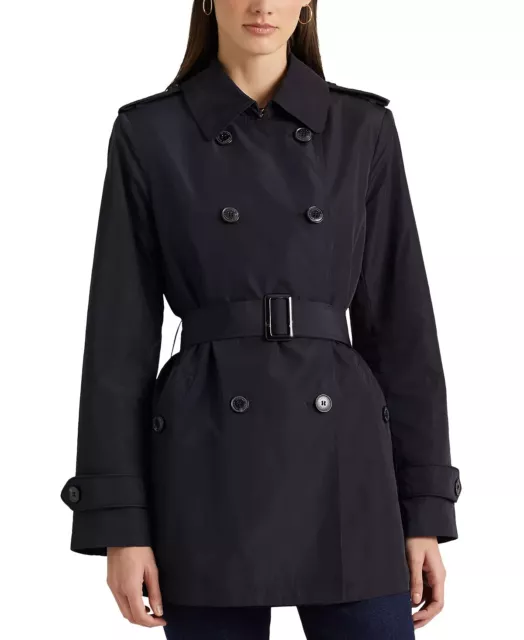 Lauren Ralph Lauren Women's Size L Double-Brested Trench Coat, Navy, NwT