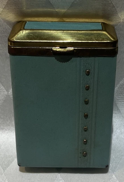 rolfs cigarette case Vintage Leatherette W/ Embossed Leaf Gold Foil Print Design Antique Vintage Rolfs Leather Cigarette