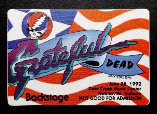 Grateful Dead Backstage Pass Deer Creek Noblesville Indiana IN 6/28/92 6/28/1992