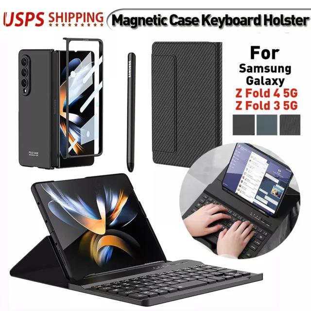 Magnetic Stand Holster Wireless Bluetooth Keyboard For Samsung Galaxy Z Fold 3 4