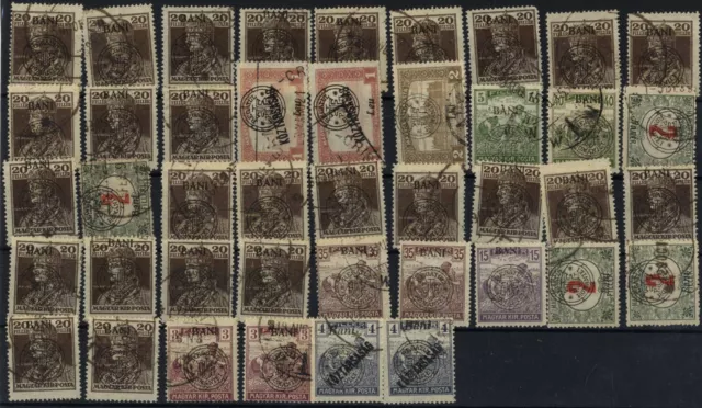 Hungary  Romania 1919 CLUJ-ORADEA 42 used stamps @, GENUINE  MH B