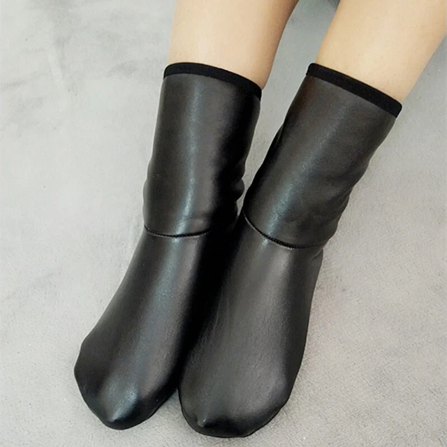 Muslim Prayer Wear Socks High Quality PU Plush Warm Socks Leather Floor So JL