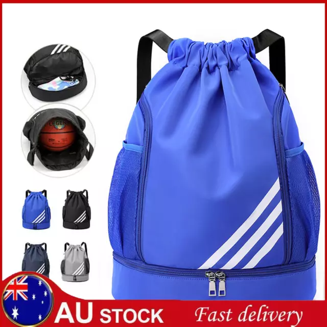 Adjustable Gym Bag for Men Sports Travel Backpack Men Drawstring Basketball Bag