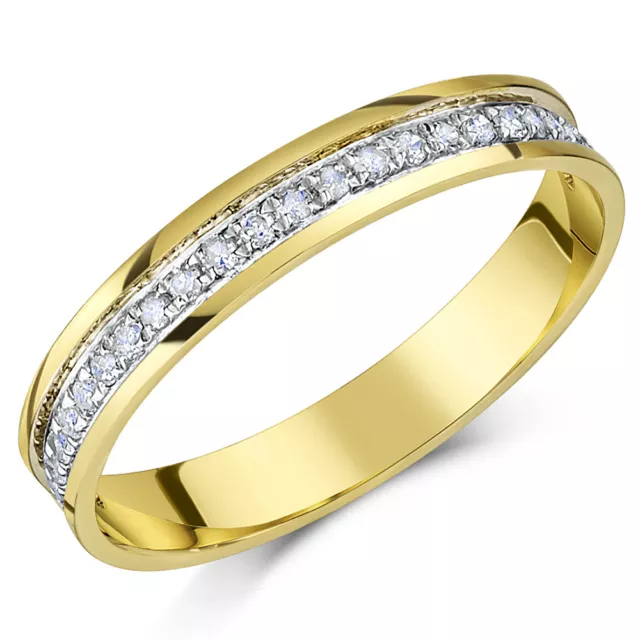 9 Karat Gelbgold Diamant Halbewigkeit Ring, Viertelkarat 0,25 Karat Diamantring