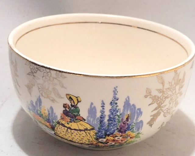 Zuccheriera Royal Harvey CRINOLINE DONNA & GIARDINO Chintz 1940