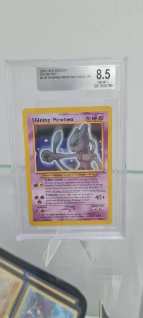 Shining Mewtwo Neo Destiny 109/105 Triple Star Holo RARE NEAR MINT BGS 8.5/PSA 9