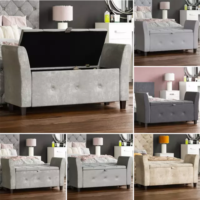 Storage Ottoman Seat Stool Bench Chest Toy Box Pouffee Footstool Bedroom Trunk