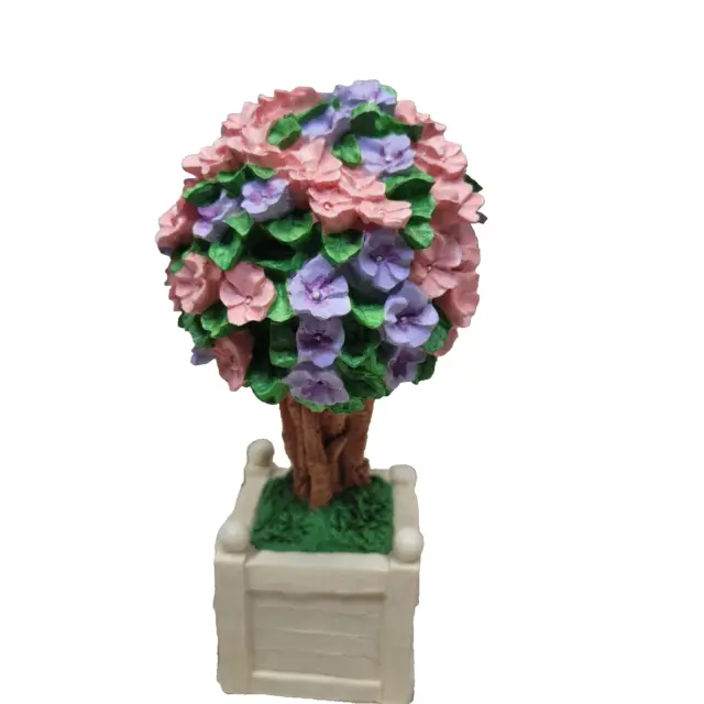 Dept 56 Spring Easter Purple Pink Flowering Topiary Tree Snowbunnies Fairy Garde