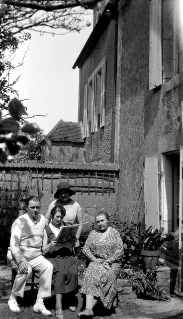 Family Portrait in the Garden - Antique Photo Negative Year. 1920