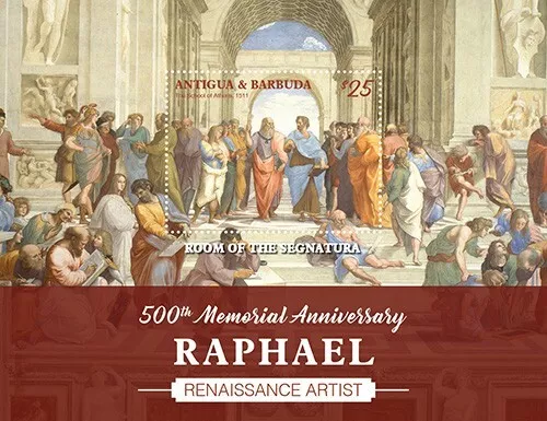 Antigua 2020 - Raphael Renaissance Art - Souvenir Stamp Sheet Scott #3590 - MNH